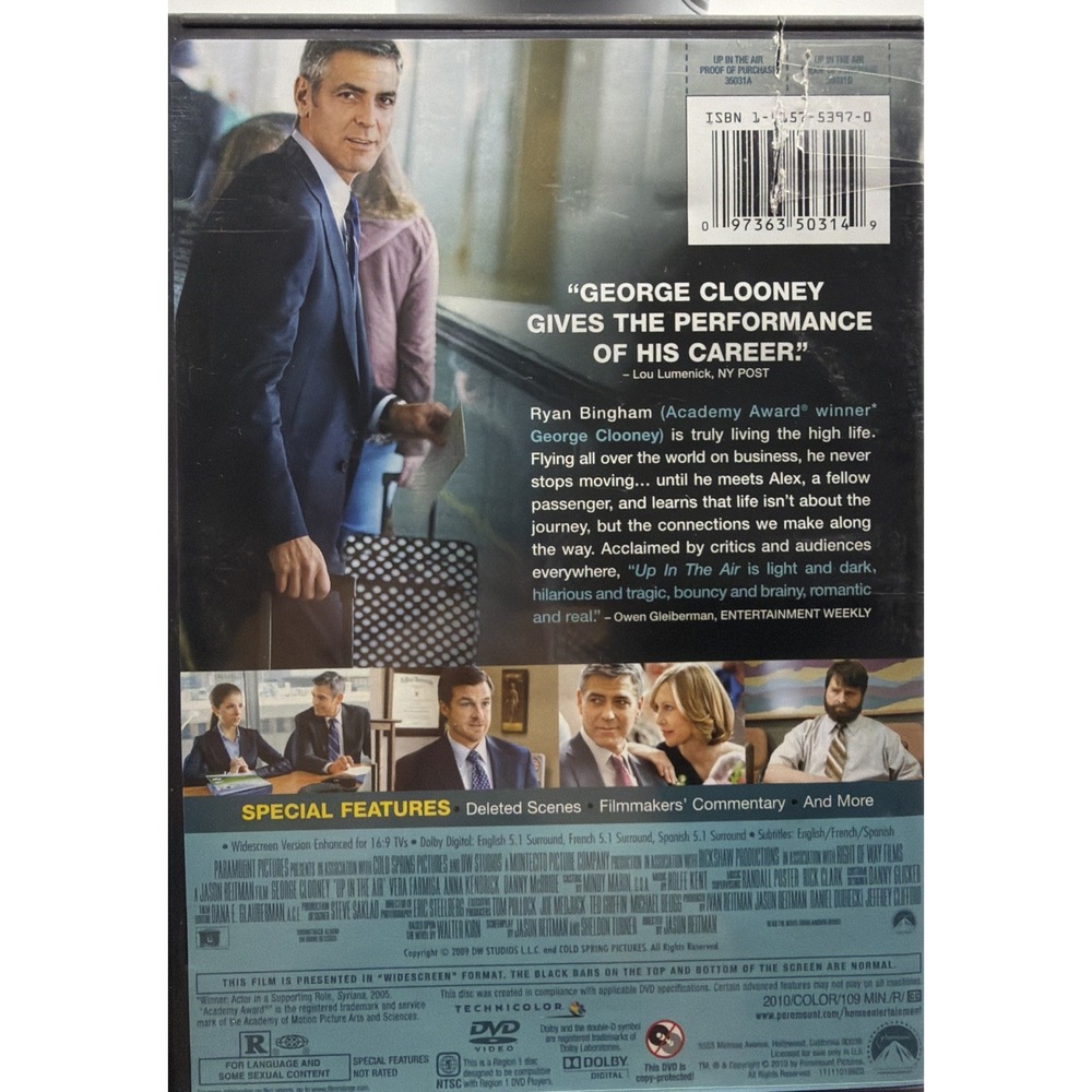 DVD Disc & Case Up in the Air  starring George‎ Clooney - Picture 2 of 5